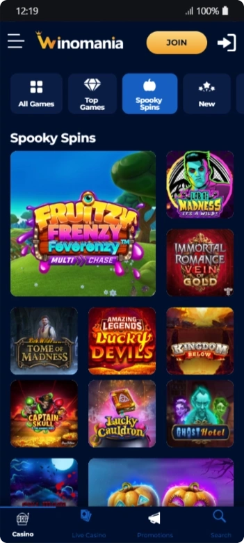 Casino Winomania app android