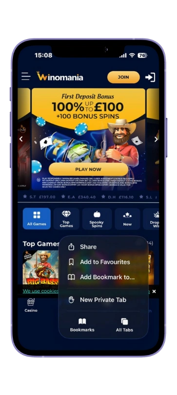 Winomania login app